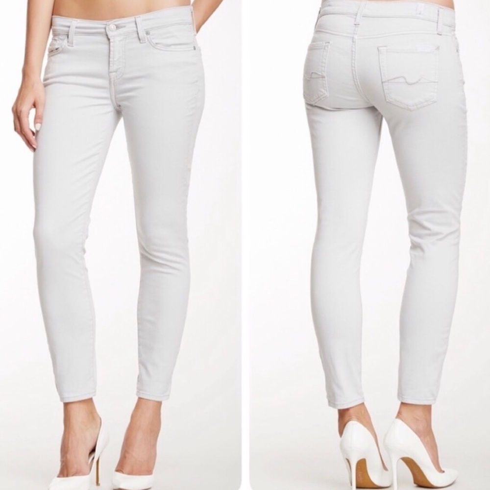 7 For All Mankind Gray Cropped Gwenevere Pants EUC